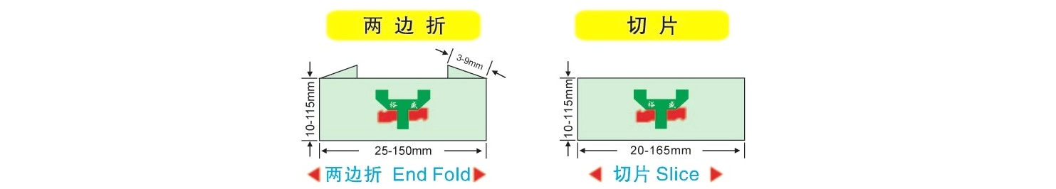 garment label cut and end folding machine parameters